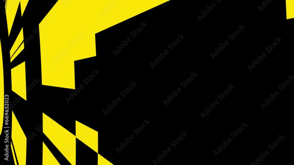 Poster yellow-black circular rotating background. footage for creating an intro. rendering animation.