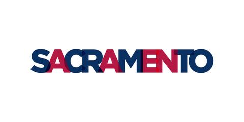 Sacramento, California, USA typography slogan design. America logo with graphic city lettering for print and web.