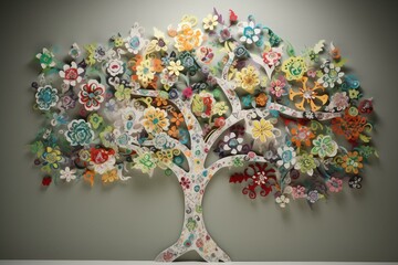 Imaginative floral tree. Generative AI