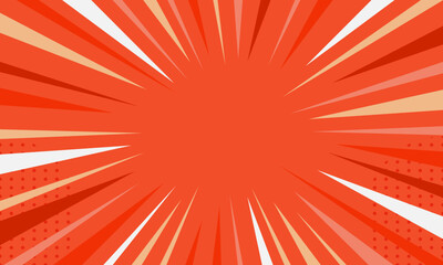 Comic style speed radial stripes flat design background