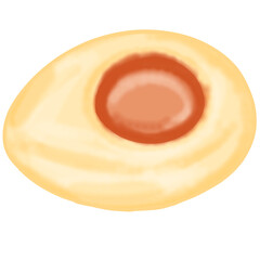 The white fried egg contrasts with the delicious yolk.