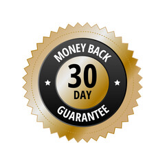 30 day money back guarantee label sticker