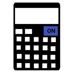Calculator  machine with white background. 