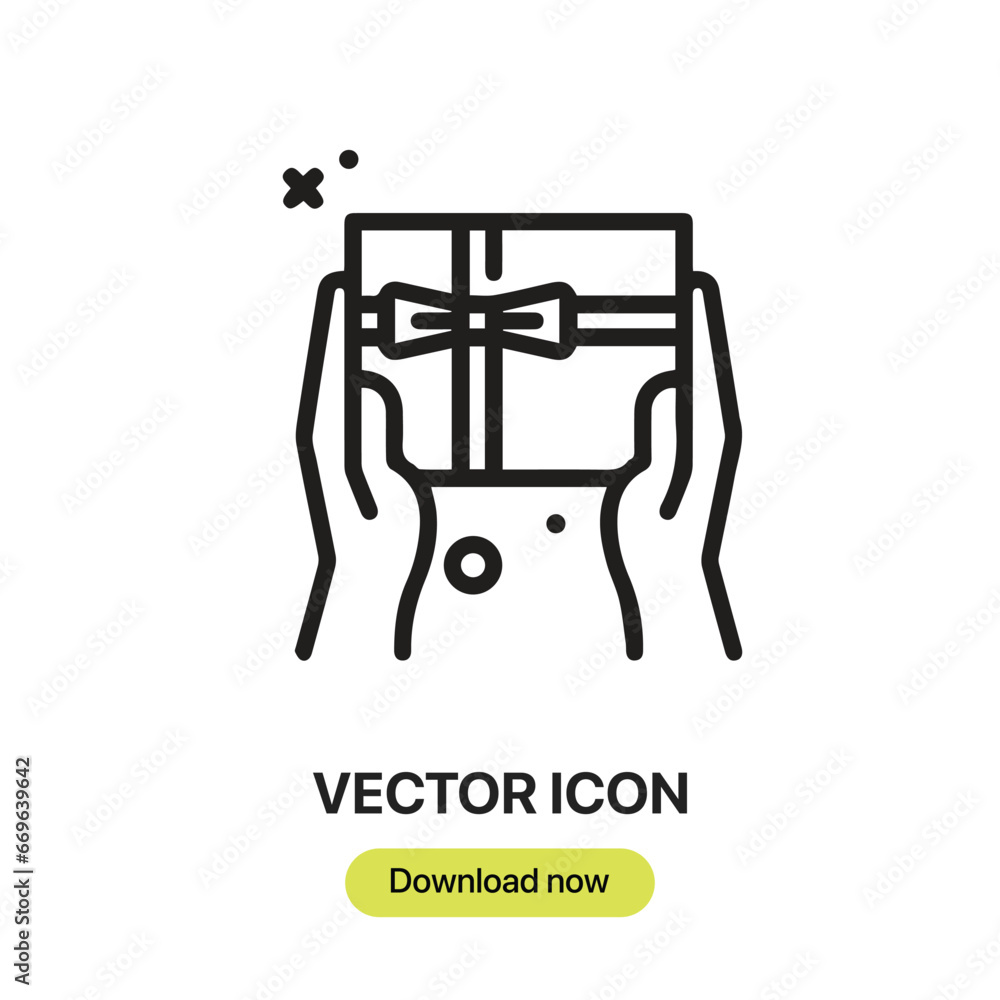 Poster i am holding the hands icon vector. linear-style sign for mobile concept and web design. holding han