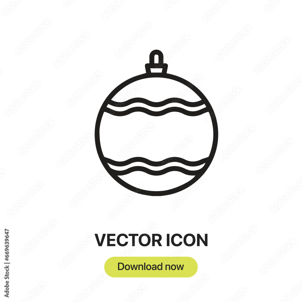 Leinwandbilder christmas ball icon vector. linear-style sign for mobile concept and web design. christmas ball symb