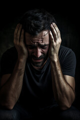 man suffering with mental health issues