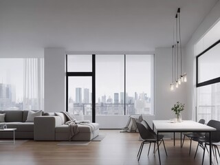 Fototapeta premium Countdown to Luxury: Dive into the Ultimate New Year's Eve Bash in this Industrial-Chic Apartment!