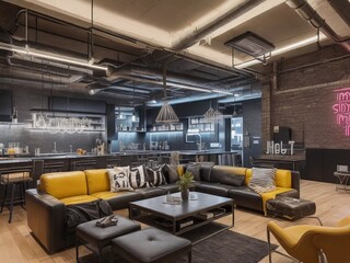 Industrial Chic Extravaganza: Dive into the Ultimate New Year's Eve Bash in this Stunning Modern Apartment!