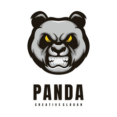 Illustration Head Panda Mascot Logo