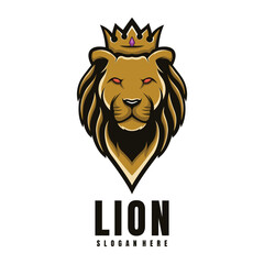 Illustration Head Lion Mascot Logo