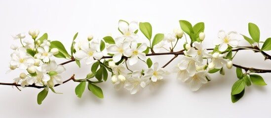 Obraz na płótnie Canvas Delicate spring flowers on a jasmine branch