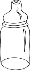 Hand-drawn baby bottle. Doodle image for various designs illustration vector