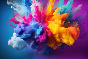 Fototapeta premium Vibrant Abstract Color Explosion on White Background