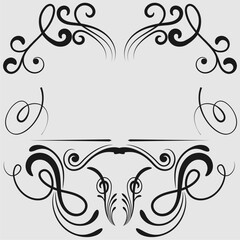 Collection of calligraphy design elements and page decoration. Vector