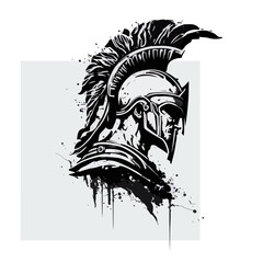 Ancient Greek head logo vector silhouette illustration
