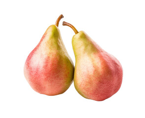 two pears isolated on white or transparent background