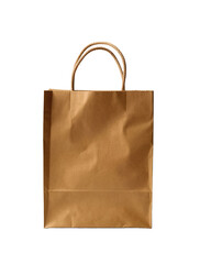 brown paper bag isolated on white or transparent background