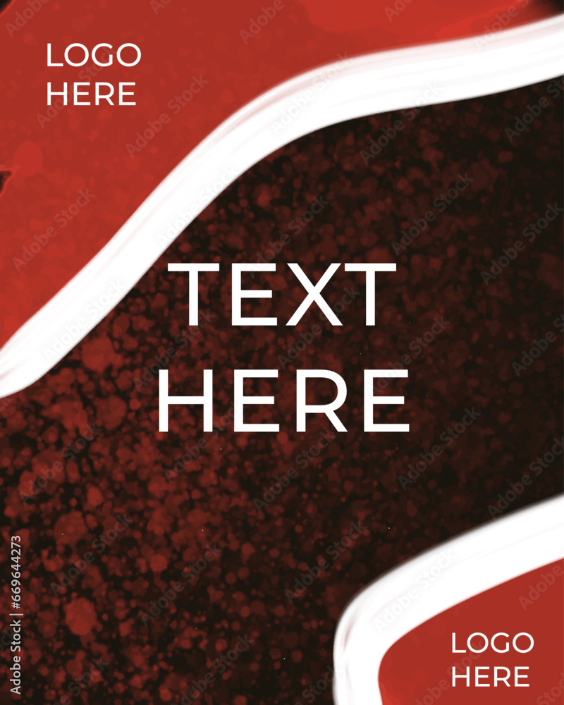 Poster red color with flowing effect white color poster backdrop design with distressed effect