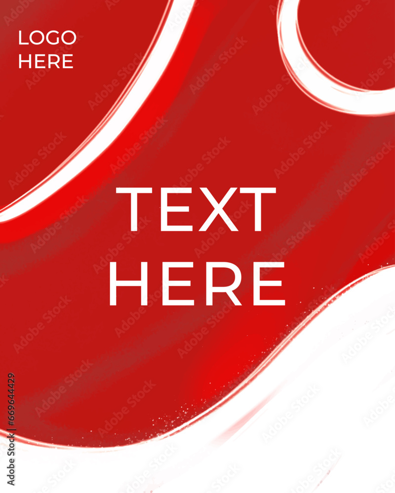 Poster red color with flowing effect white color poster backdrop design