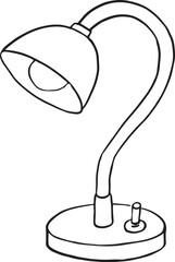 Desk lamp clipart. Simple student desk lamp flat vector illustration clipart hand drawn doodle school supplies