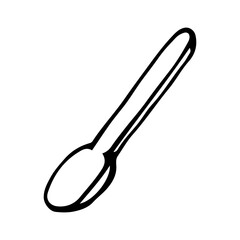 Spoon sketch. Cutlery. Cookware. Hand drawn illustration.
