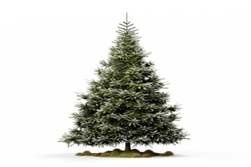 Fototapeta premium A Delightful Miniature Christmas Tree Covered in Snow Created With Generative AI Technology