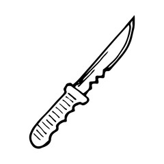Sketch knife. Cutting tool. Hand drawn illustration.