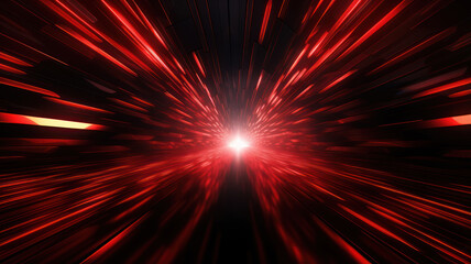 Fototapeta premium Energetic Red and Black Abstract Tunnel