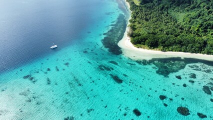 Aerial views of different islands in the Kingdom of Tonga