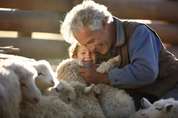 child and sheep