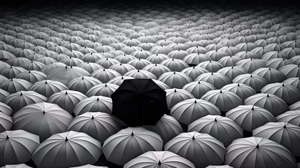 Fotobehang lonely black umbrella © Aliverz