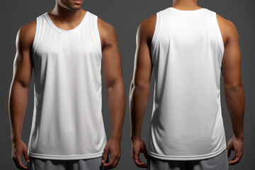 Sleeveless tank top sport t-shirt design for design mock up - obrazy, fototapety, plakaty