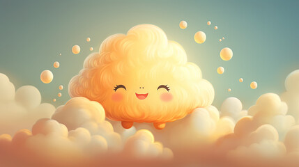 happy cloud with a cheerful face