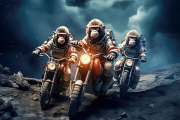 Astronaut monkeys on the moon.