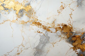 Obraz premium Fond abstrait lumineux, marbre blanc et or. IA générative, IA