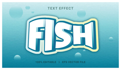 Modern editable fish text effect 3d text effect