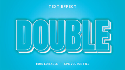 Modern editable double text effect 3d text effect