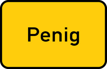 City sign of Penig - Ortsschild von Penig
