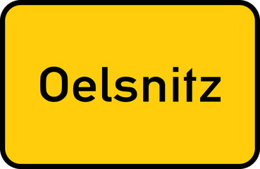 City sign of Oelsnitz - Ortsschild von Oelsnitz