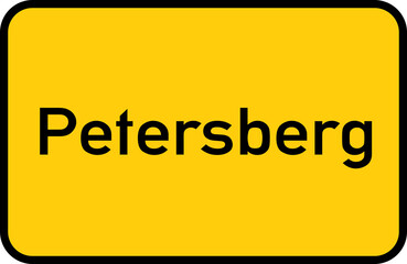 City sign of Petersberg - Ortsschild von Petersberg