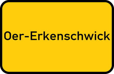 Fototapeta premium City sign of Oer-Erkenschwick - Ortsschild von Oer-Erkenschwick