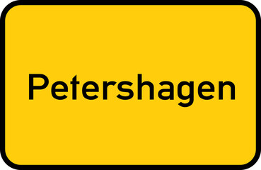 City sign of Petershagen - Ortsschild von Petershagen