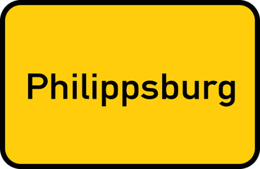 City sign of Philippsburg - Ortsschild von Philippsburg
