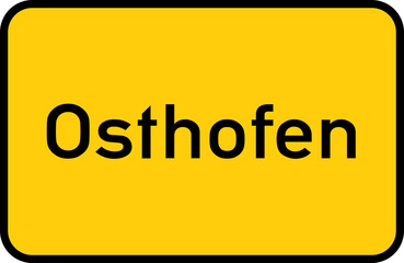 City sign of Osthofen - Ortsschild von Osthofen