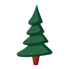 Winter colorful cartoon Christmas tree