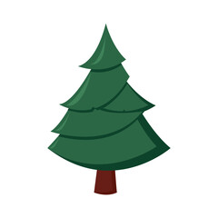 Winter colorful cartoon Christmas tree