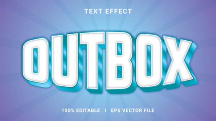 Modern editable outbox text effect 3d text effect