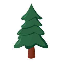Winter colorful cartoon Christmas tree