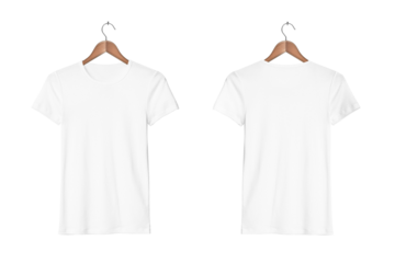 Women's Casual Slim Fit Short Sleeve White Tight T-Shirts on a Classic Wooden Hanger