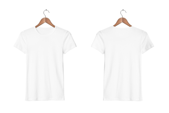 Women's Casual Slim Fit Short Sleeve White Tight T-Shirts on a Classic Wooden Hanger